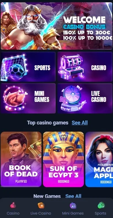 Mystake - Übersicht der Spiele und verfügbaren Boni